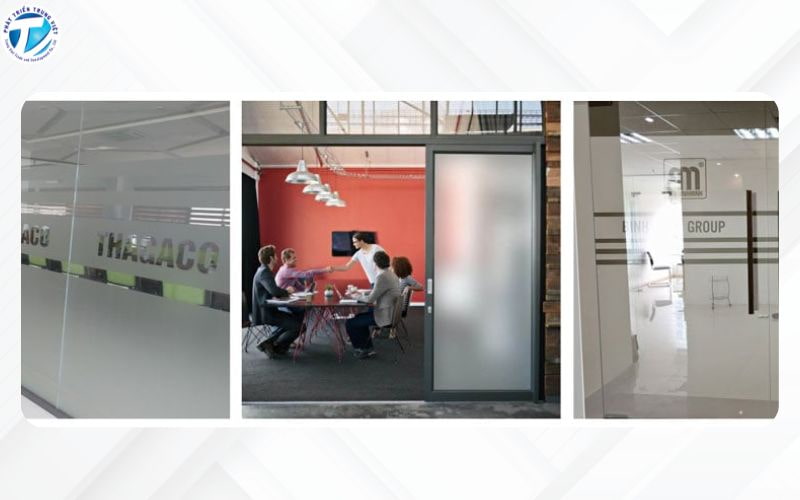 Decal có keo sần dán kính mặt mờ dán kính văn phòng